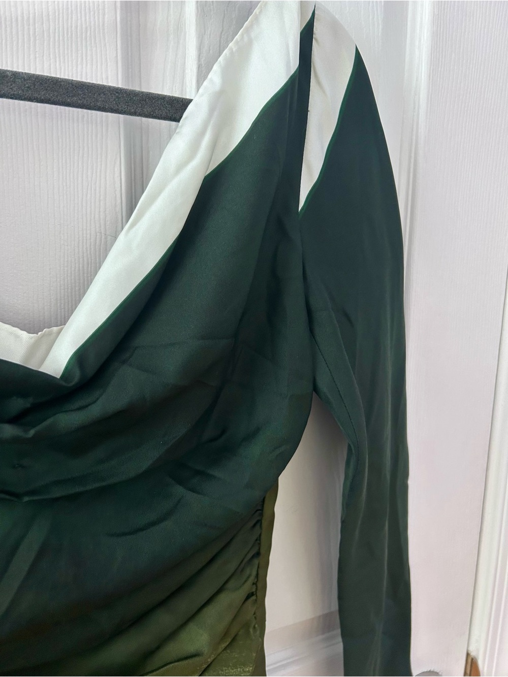 PRADA Dark Green Ombré Midi Dress | 100% Silk | NWOT | Abstract | Asymmetrical - Picture 8 of 10